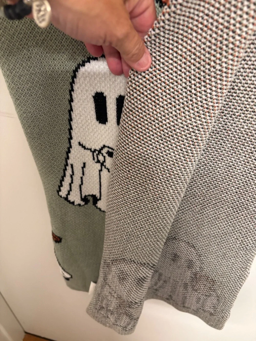VIRAL Goblin & Ghoul Ghost Decorative Throw - Sage Green skates, coffee, music